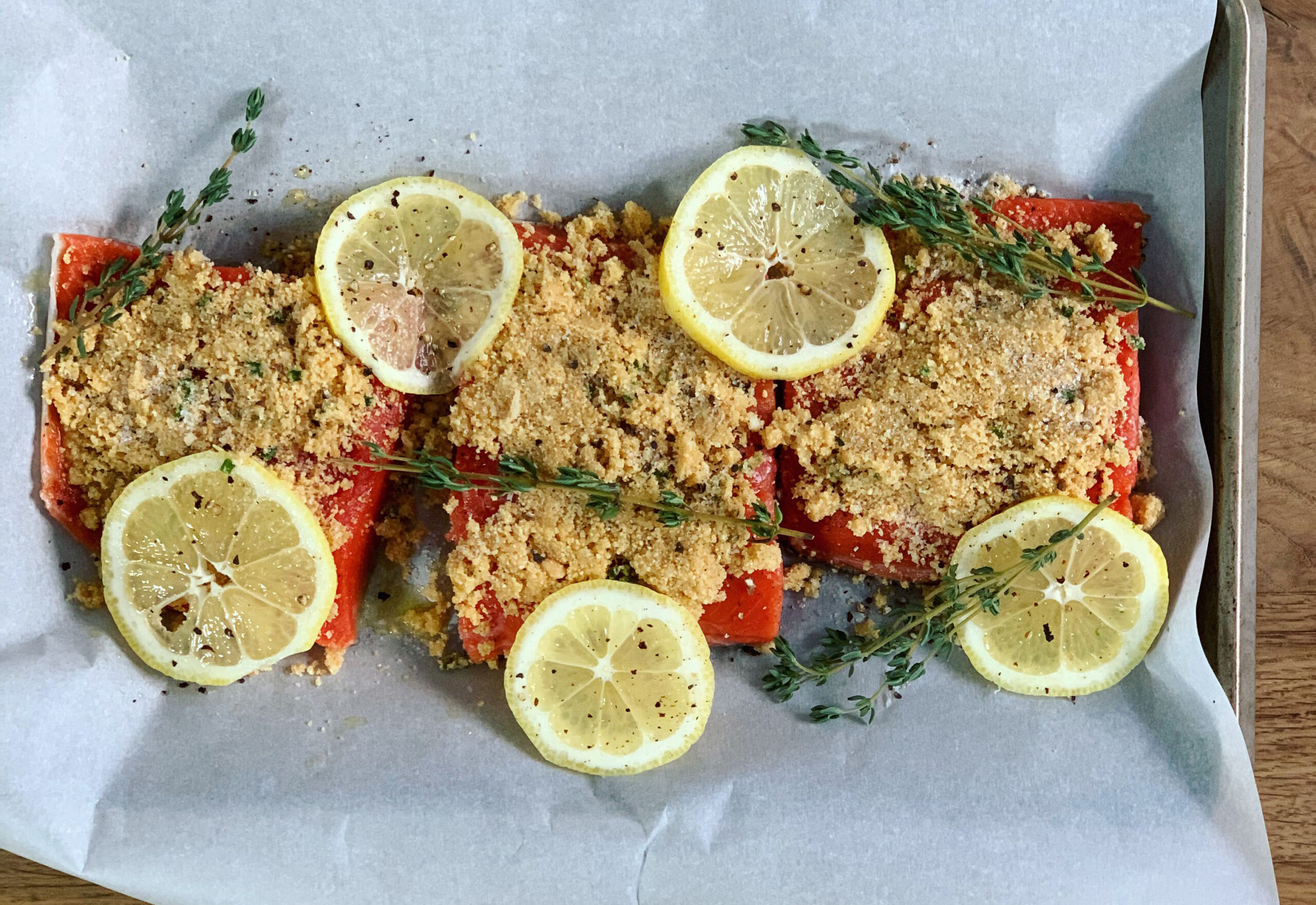 Panko and Parmesan Crusted Salmon