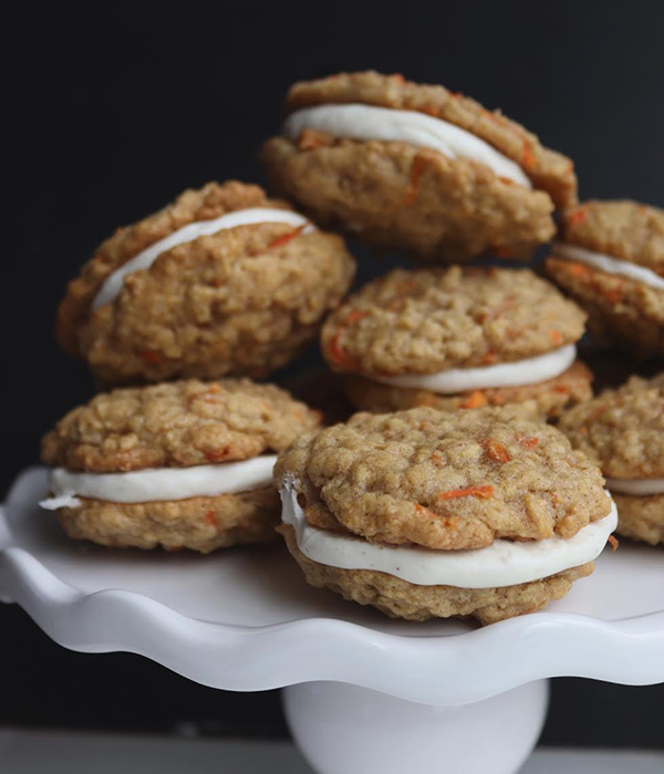 Carrot Cake Sandwich Cookies on Platter