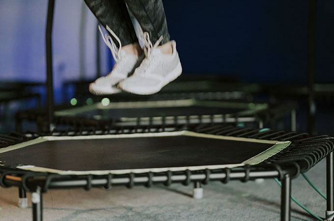 Jumping Up on a Rebounder