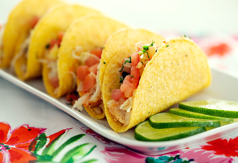 Halibut Tacos with Fresh Pico and Cilantro Lime Dressing