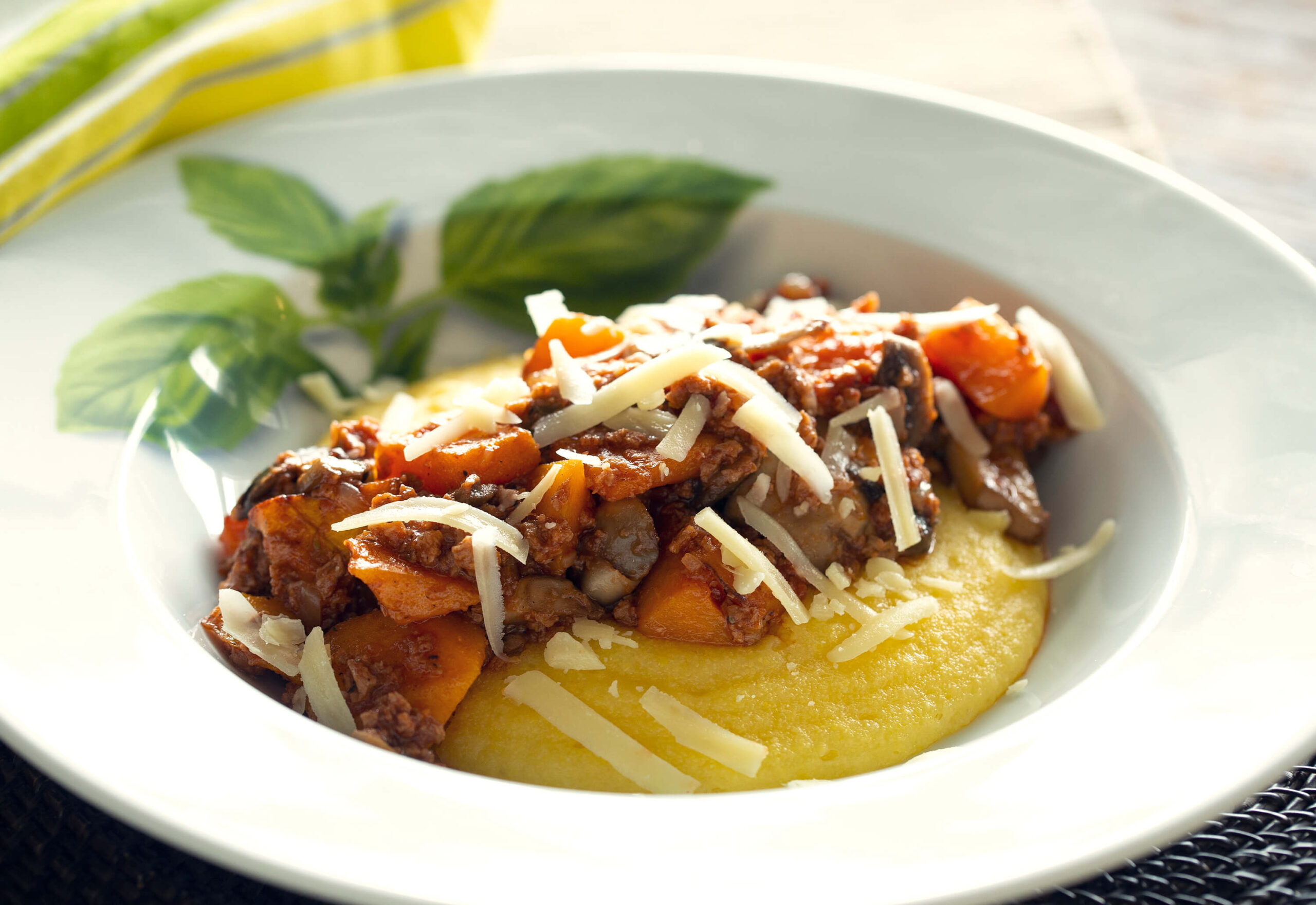 Polenta with Beyond Beef Ragu