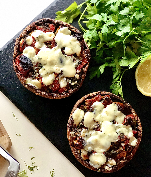 Vegetarian Stuffed Portobello Mushroom Caps 