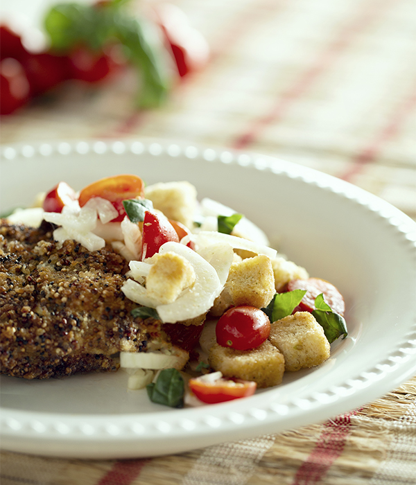Quinoa Crusted Chicken Panzanella