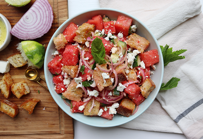 Watermelon Panzanella Salad