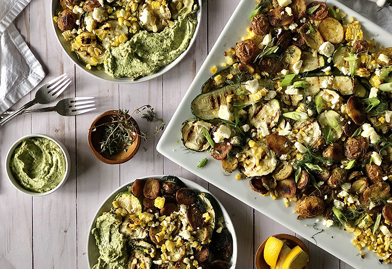 Grilled Zucchini and Corn Salad