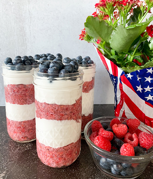 Patriotic Chia Pudding