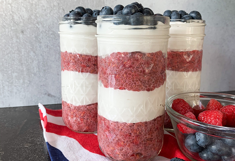 Patriotic Chia Pudding