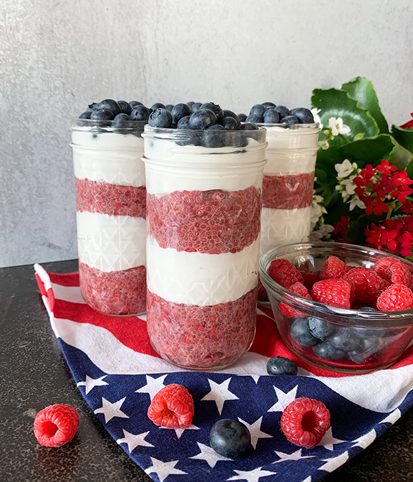 Patriotic Chia Pudding