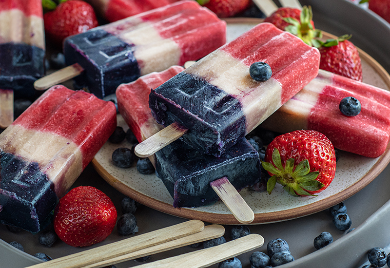 Patriotic Berry Popsicles