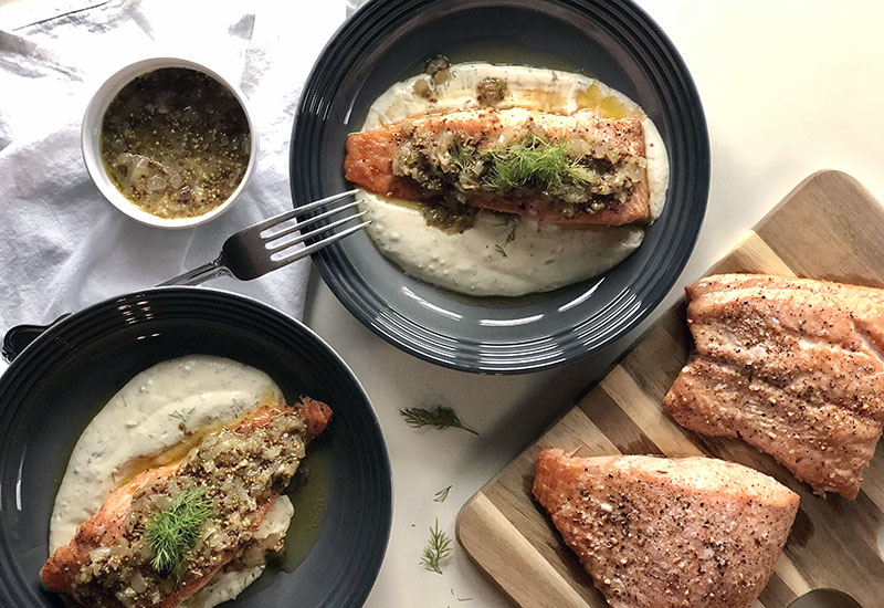 Salmon with Lemon Dill Sauce