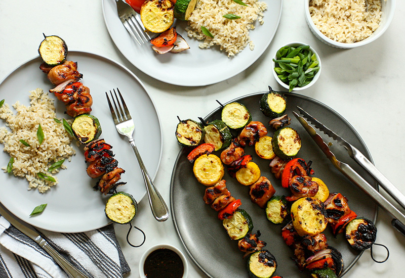 Teriyaki Chicken and Vegetable Kabobs