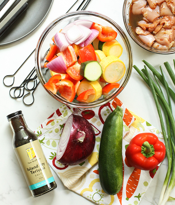 Teriyaki Chicken and Vegetable Kebabs Ingredients