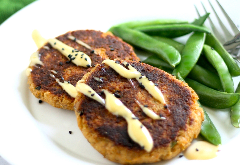 Asian Salmon Patties with Teriyaki Mayo