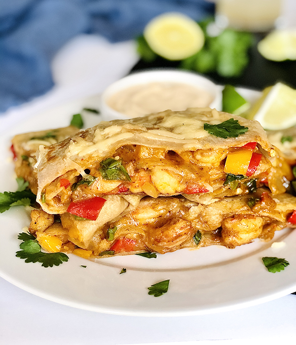 Double Stuffed Shrimp Quesadilla