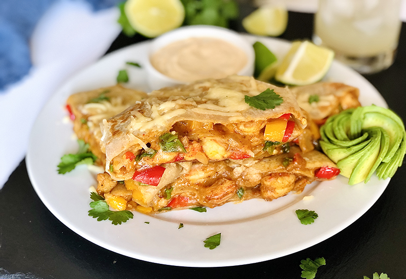 Double Stuffed Shrimp Quesadilla