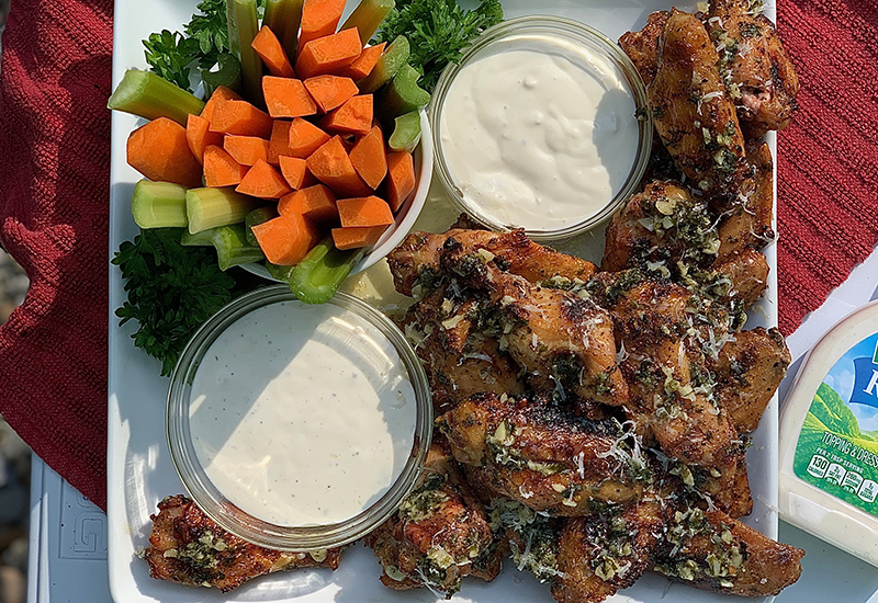 Grilled Garlic Parmesan Chicken Wings