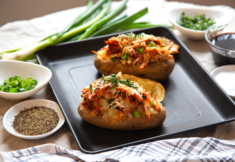 Tomato & Basil Turkey Twice Baked Potatoes