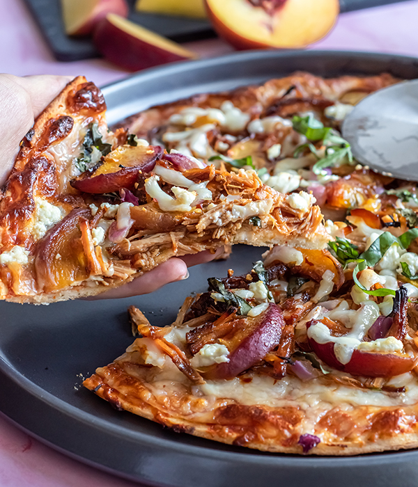 Pulled Pork Peach Pizza