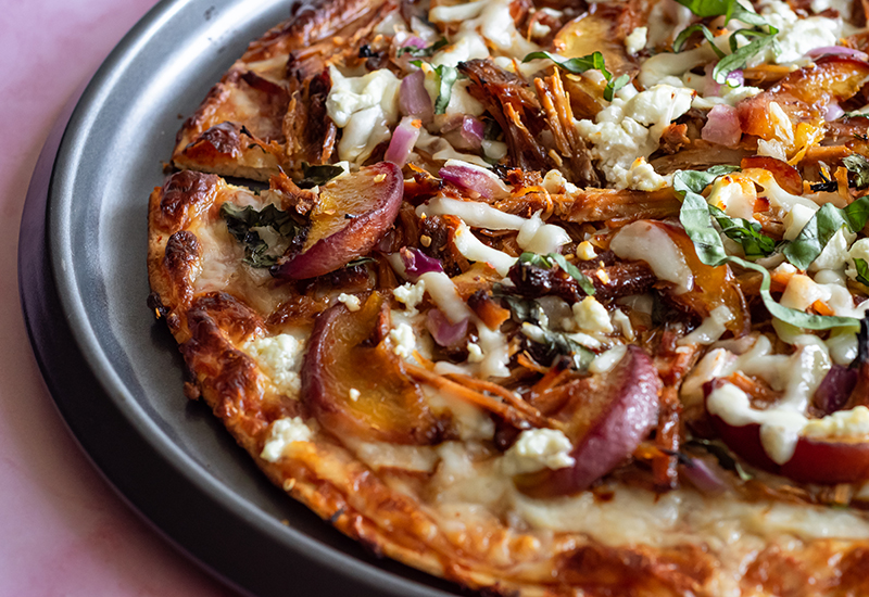 Pulled Pork & Peach Pizza
