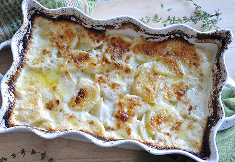 Yukon Gold Gratin with Turnip and Parsnip