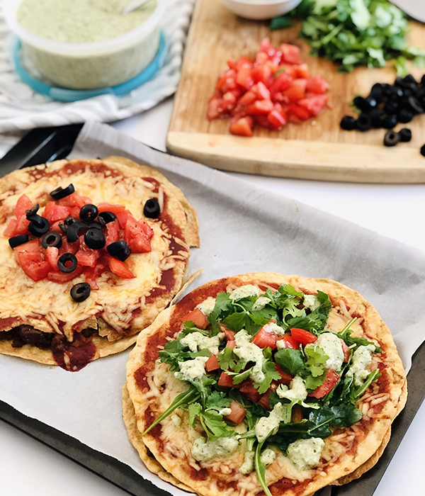 Taco Pizza with Hatch Chile Avocado Crème