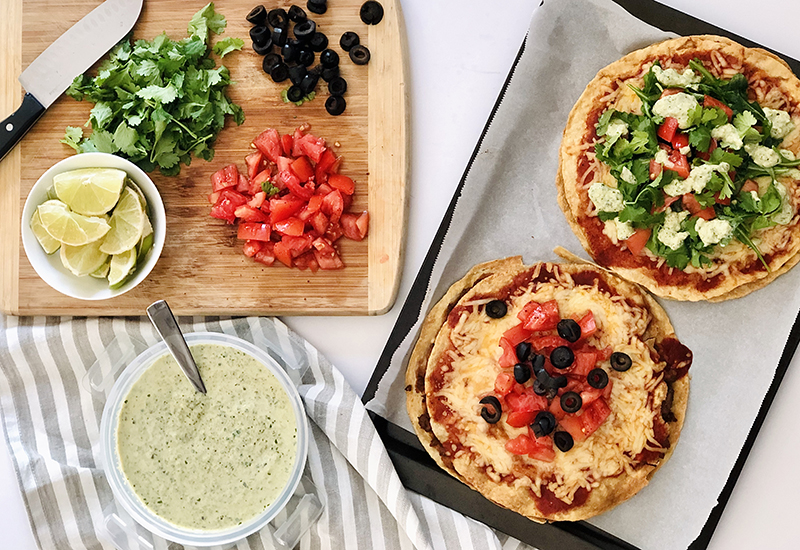 Taco Pizza with Hatch Chile Avocado Crème