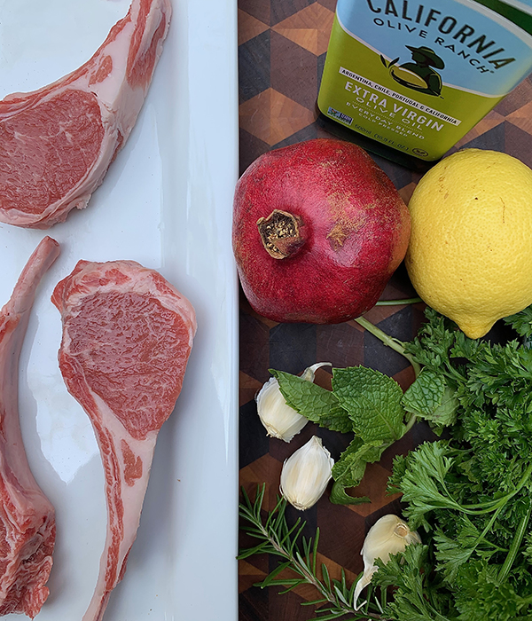 Marinated Lamb with Pomegranate Mint Chimichurri Ingredients