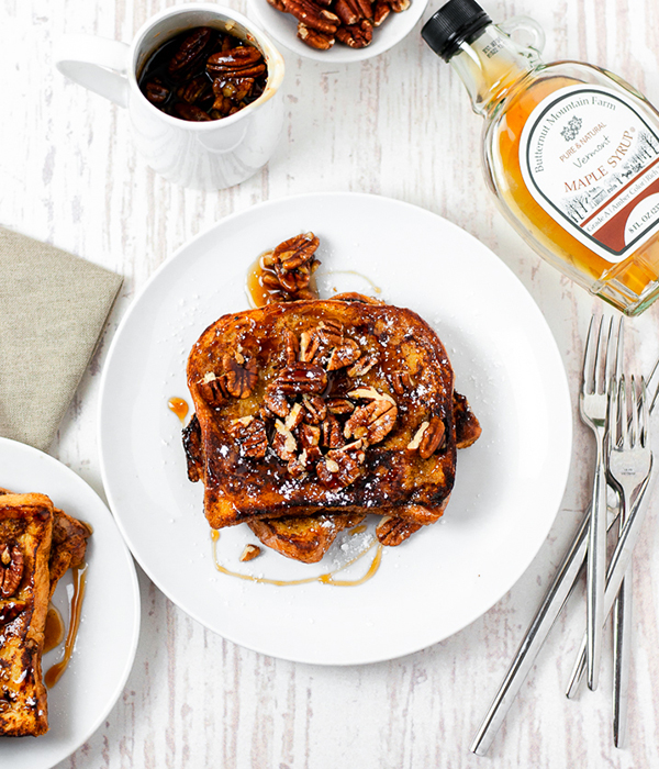 Brioche Pecan Pie French Toast with Ingredients