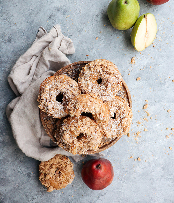 Baked Pear Crumb Doughnuts