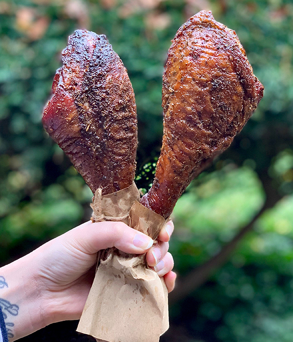 Cranberry Brined Turkey Legs
