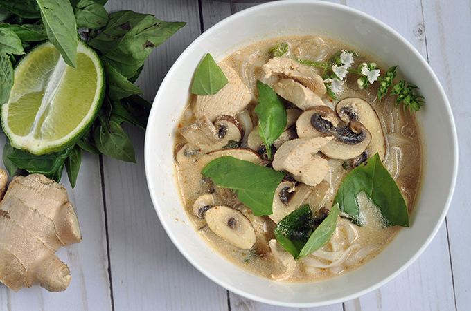 Spicy Thai Chicken Noodle Soup