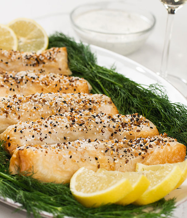 Phyllo Wrapped Everything Bagel Salmon