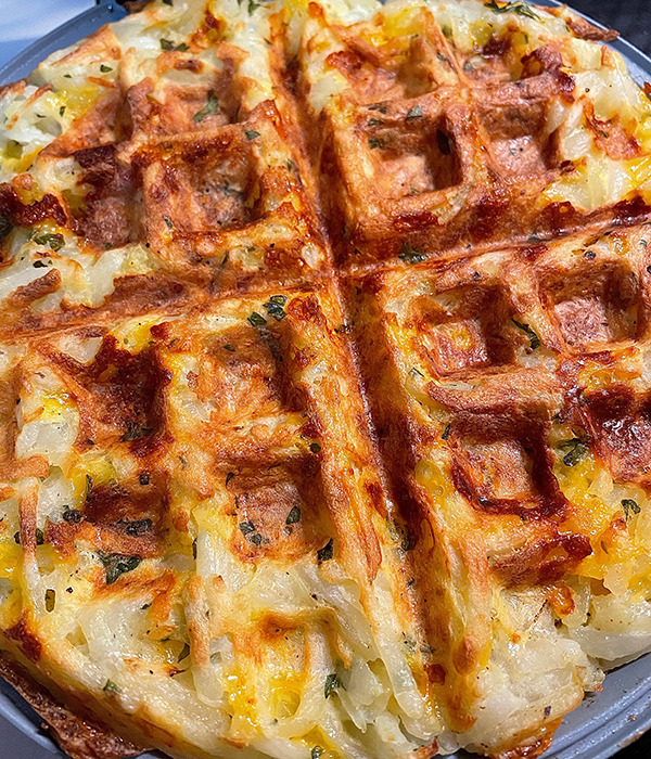 Steak and Eggs with a Potato Waffle