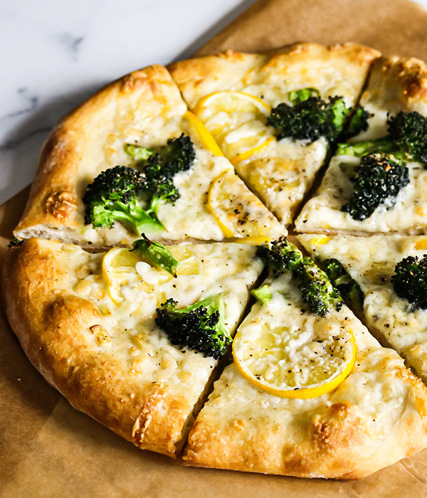 White Pizza with Broccoli and Meyer Lemon