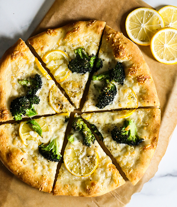 White Pizza with Broccoli and Meyer Lemon