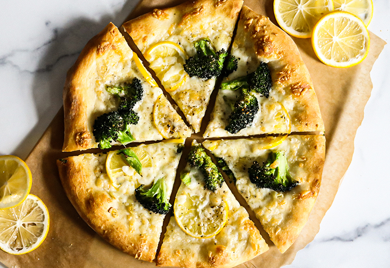 White Pizza with Broccoli and Meyer Lemon