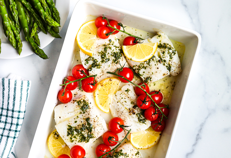 Baked Cod with Lemon and Herbs