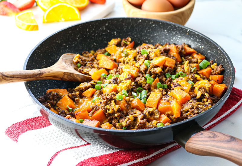 Beef and Sweet Potato Scramble