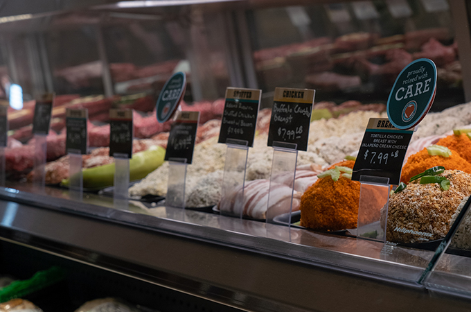 Meat Case with CARE Button