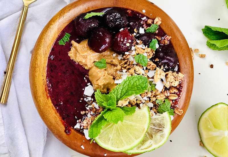 Cherry Strawberry Lime Smoothie Bowl
