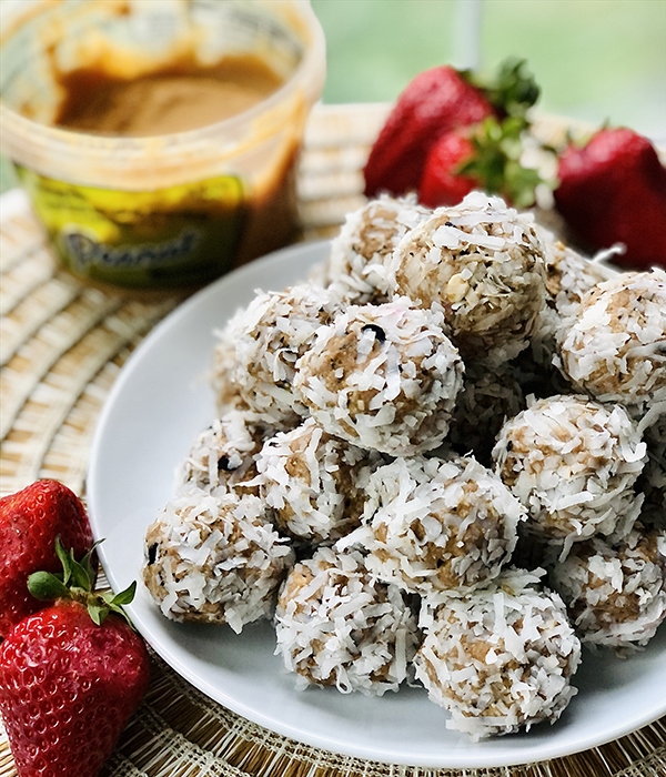 Coconut Peanut Butter & Berry Truffle Treats