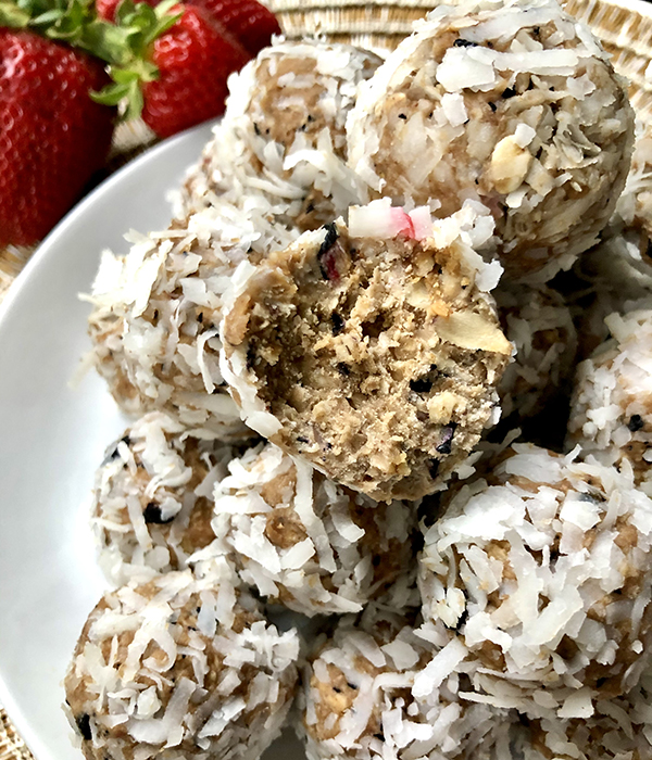 Coconut Peanut Butter & Berry Truffle Treats