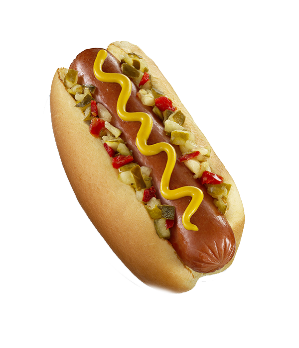 Eisenberg Gourmet Beef Frank in Bun with Mustard and Relish