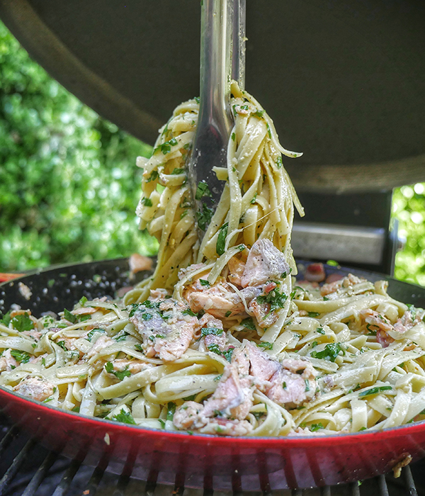 Grilled Ruby Trout Carbonara
