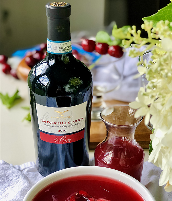 Wine Bottle and Cherry Sangria Slushie