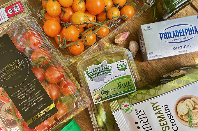 Creamy Garden Bruschetta Dip Ingredients