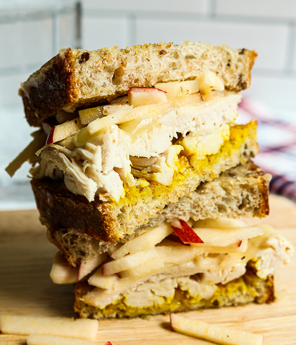 Honey Mustard Chicken Melts with Apple Slaw