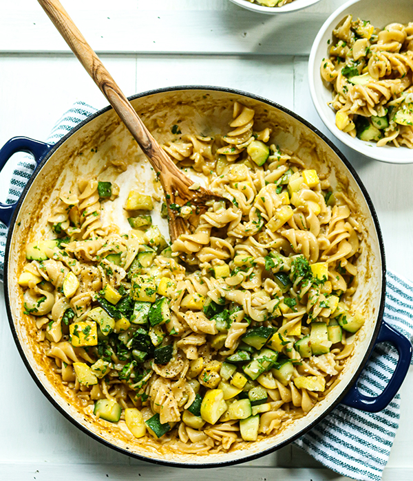 One Pot Lemon Pasta with Summer Squash
