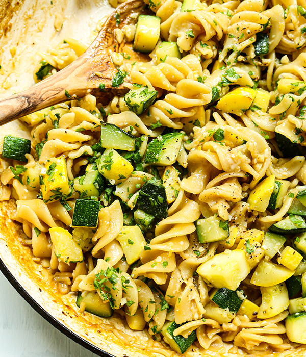 One Pot Lemon Pasta with Summer Squash