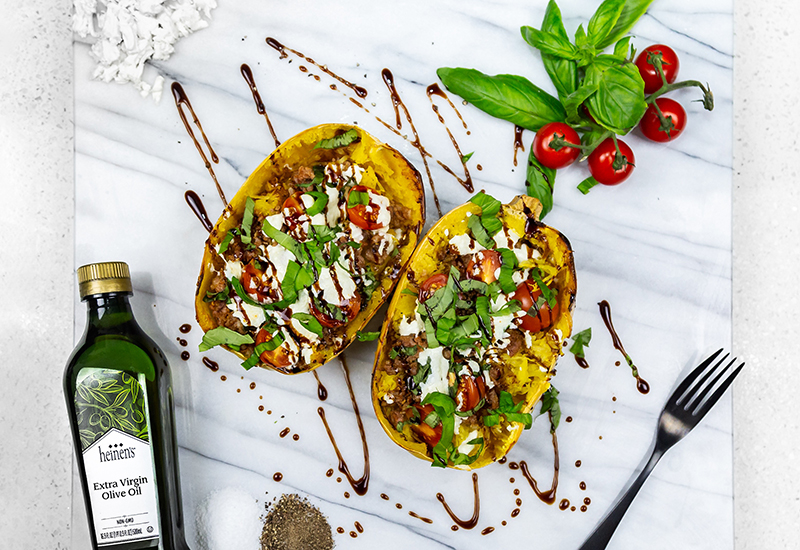 Italian Caprese Stuffed Spaghetti Squash